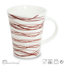 13oz Ceramic Mug with Brown Geometrical Decal